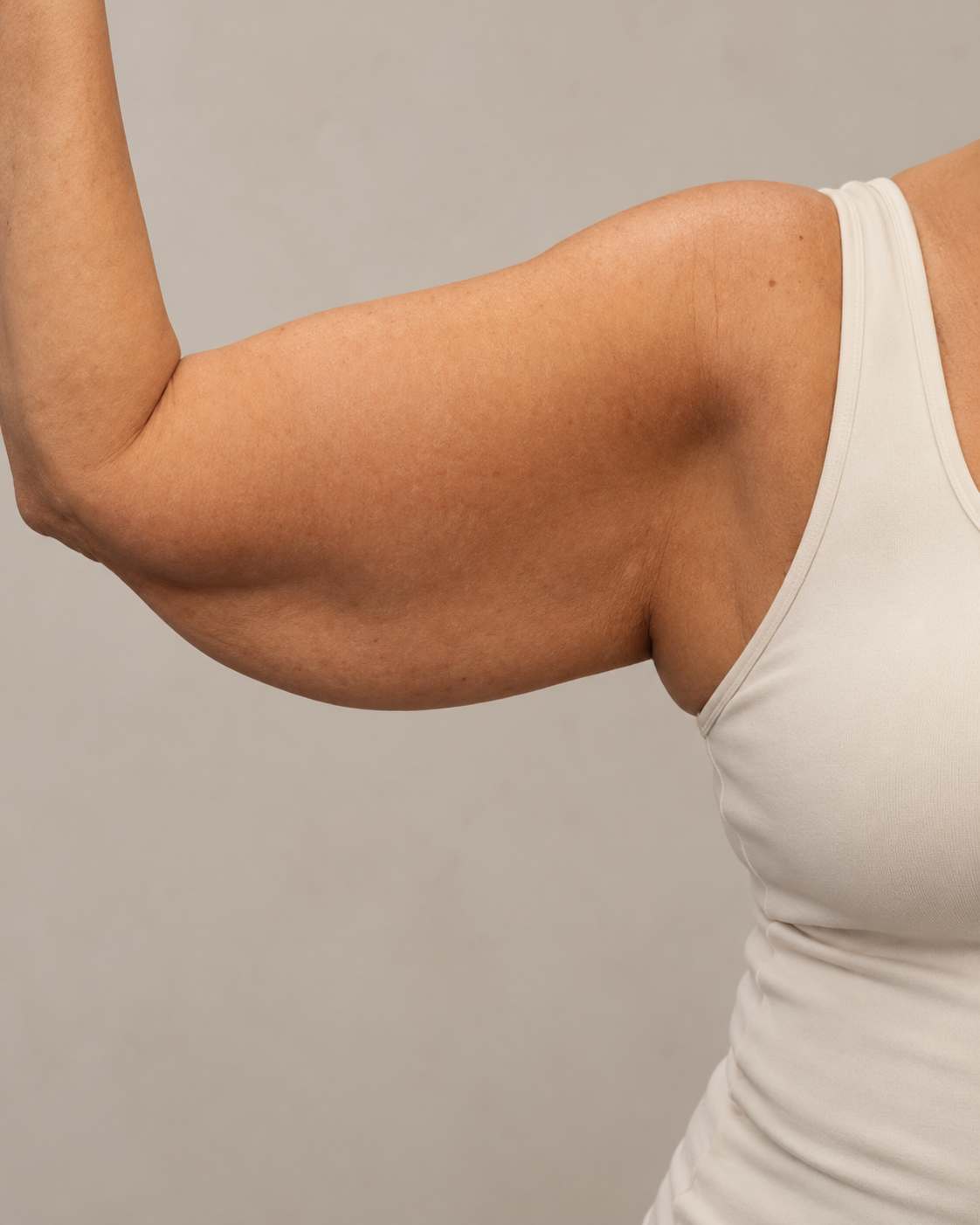 Close-up photograph illustrating the arm treatment area