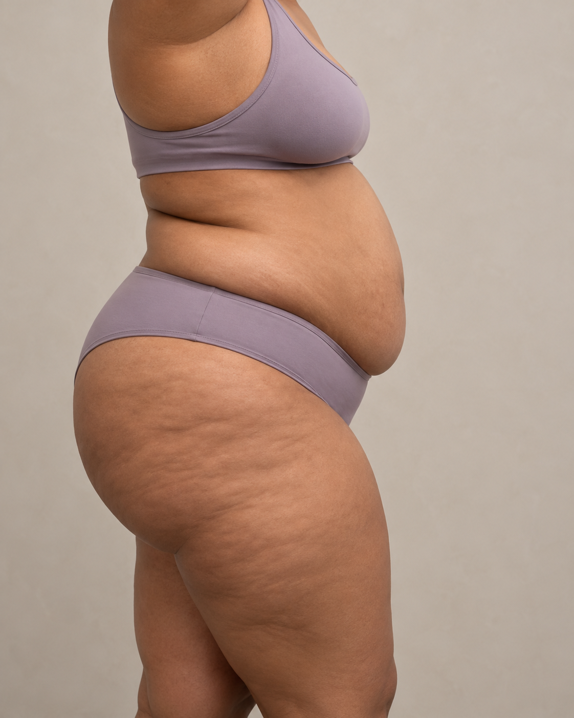 Close-up photograph illustrating the abdomen treatment area